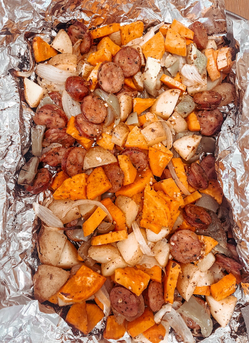 Easier Grilled Sausage & Potato Foil Pack